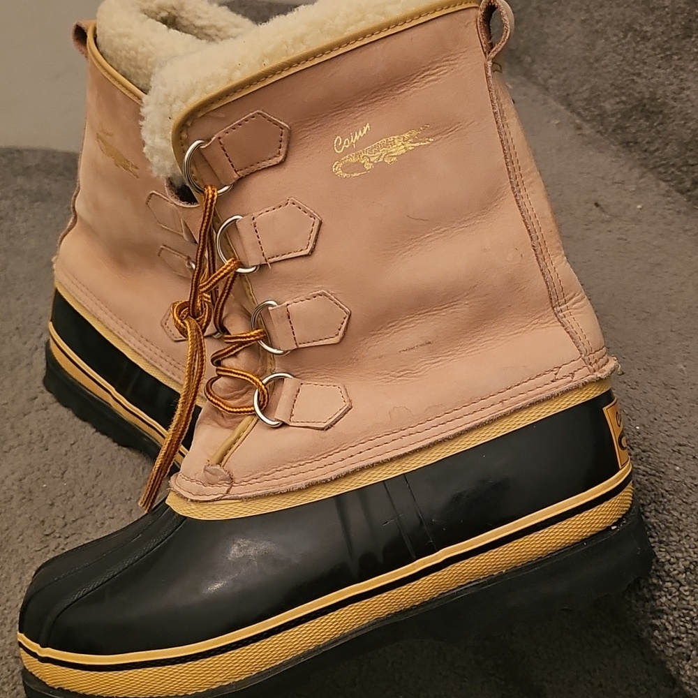 L Cajun Black And Brown Duck Boots For Men Sz 10